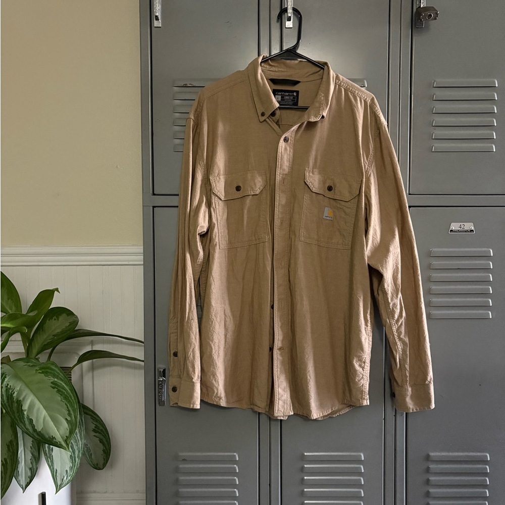 LOOSE FIT MIDWEIGHT CHAMBRAY LONG-SLEEVE SHIRT
